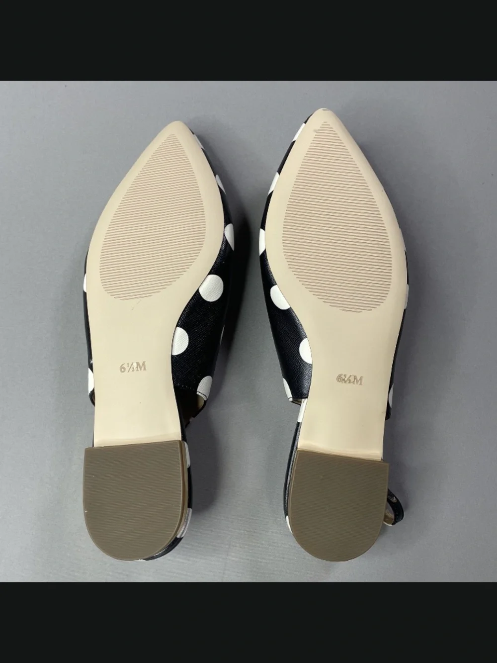 NEW Talbots Shoes Womens 6.5 black white poppy dot leather slingback loafer